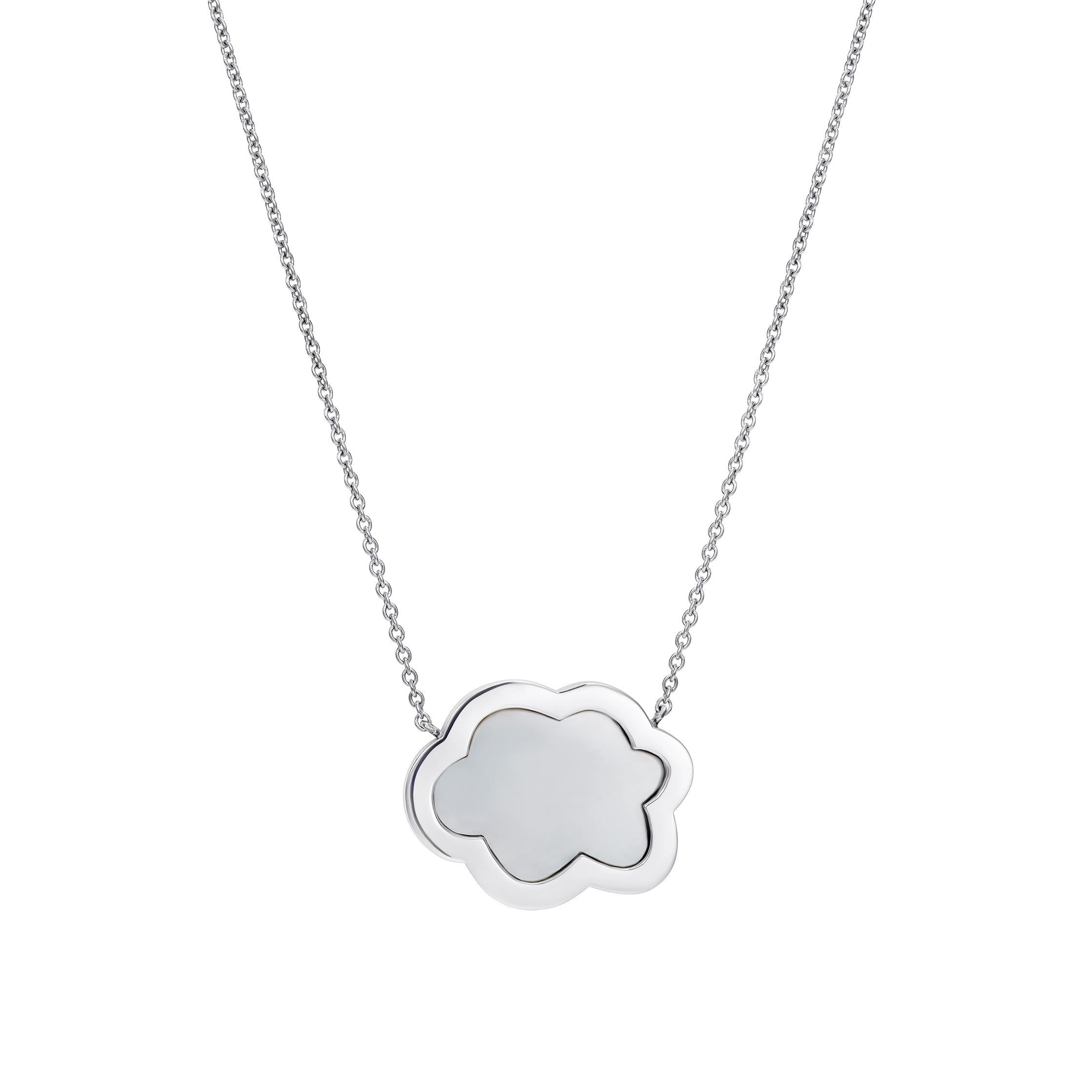 Contemporary Hirsh Cloud 9 White Mother-of-Pearl and Diamond Pendant