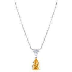 Hirsh Fancy Intense Orangy Yellow Diamond Wallace Pendant