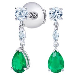 Hirsh Grafton Emerald and Diamond Drop Earrings