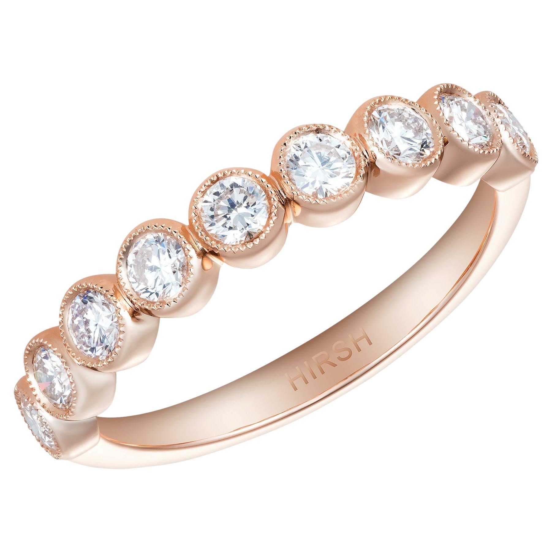 Hirsh Half Eternity Lifetime Diamond and Rose Gold Ring For Sale