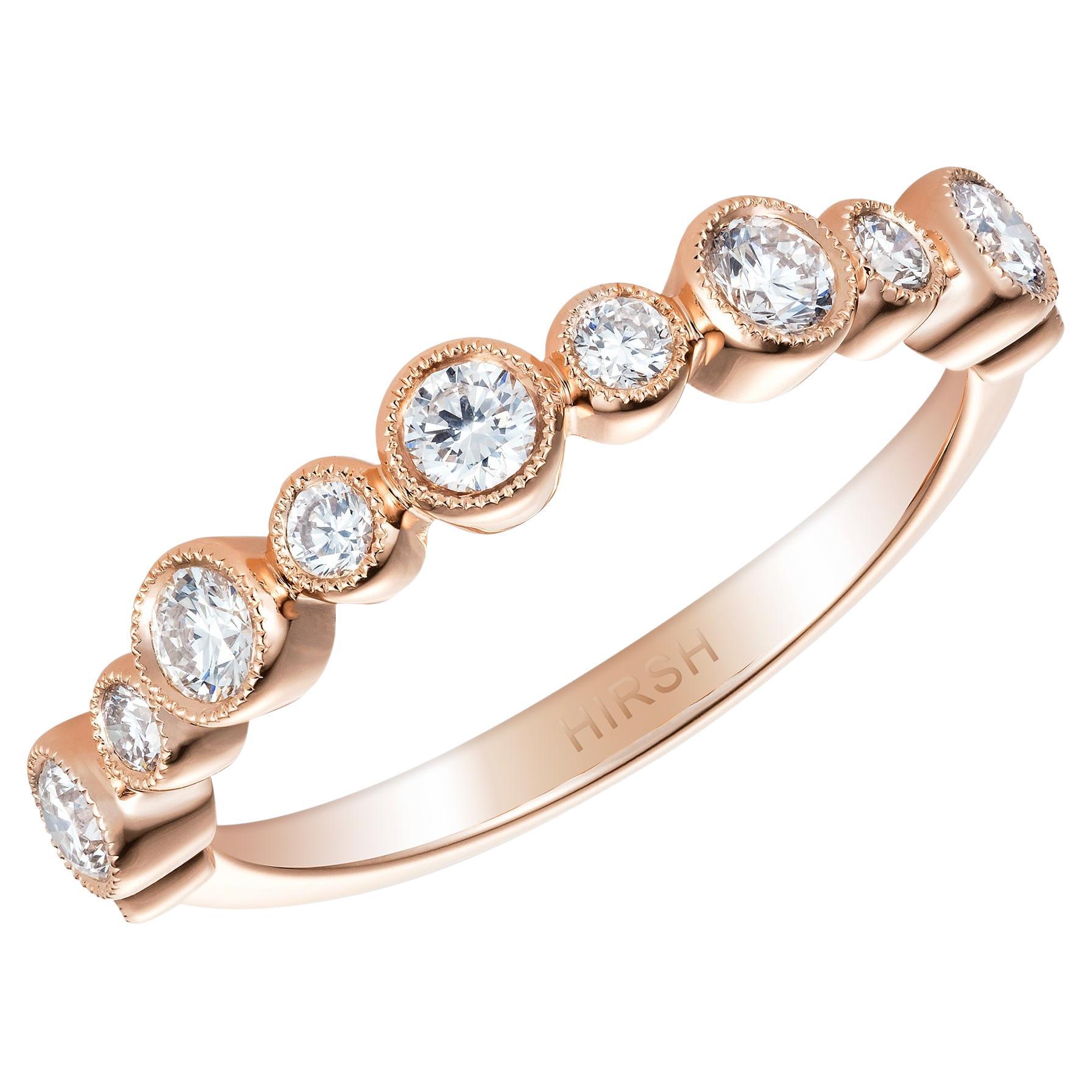 Hirsh Half Eternity Lifetime Diamond and Rose Gold Ring For Sale