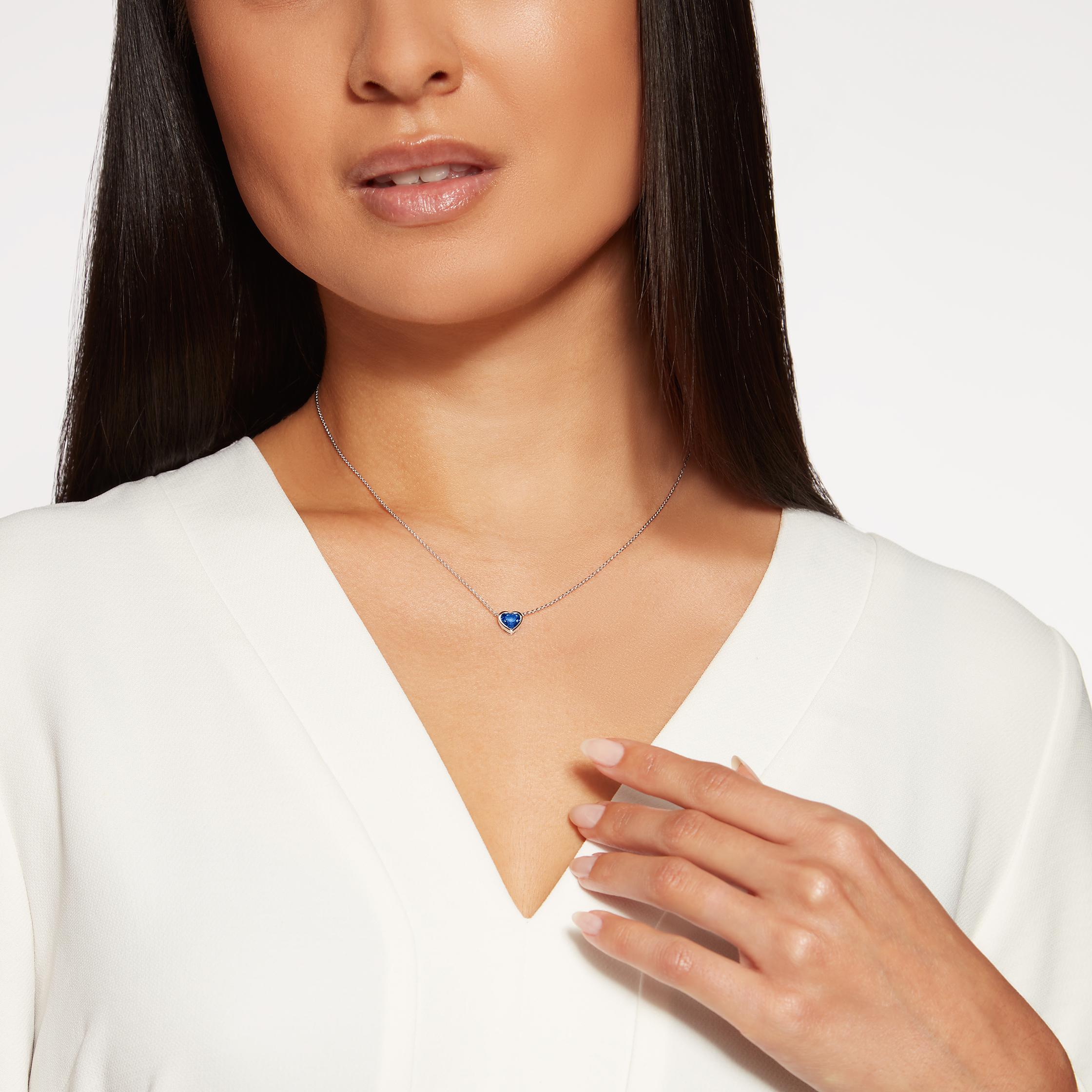 Contemporary Hirsh Heart Shape Sapphire Venus Pendant For Sale
