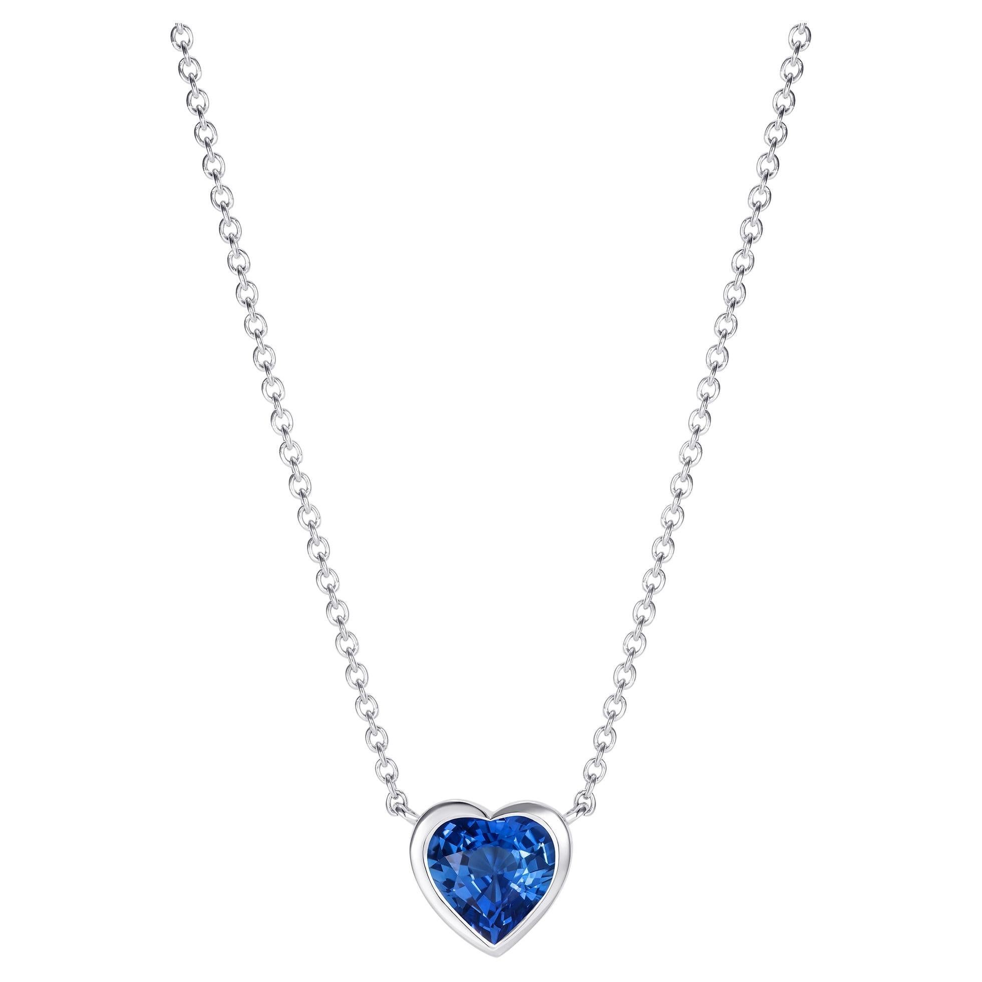 Hirsh Heart Shape Sapphire Venus Pendant For Sale