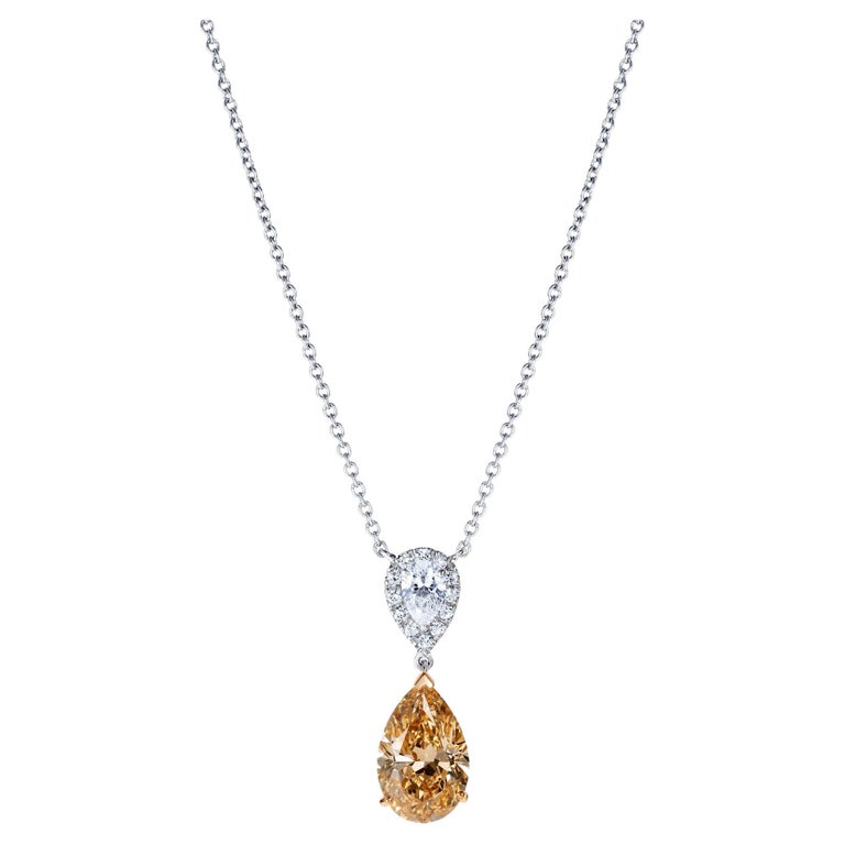 Hirsh Peach Diamond and White Diamond Burlington Pendant For Sale at ...