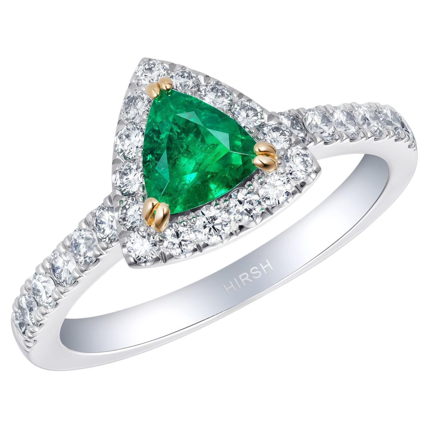 Hirsh Regal Emerald and Diamond Ring For Sale