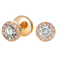 Hirsh Regal Pink Diamond and Grey Diamond Earrings