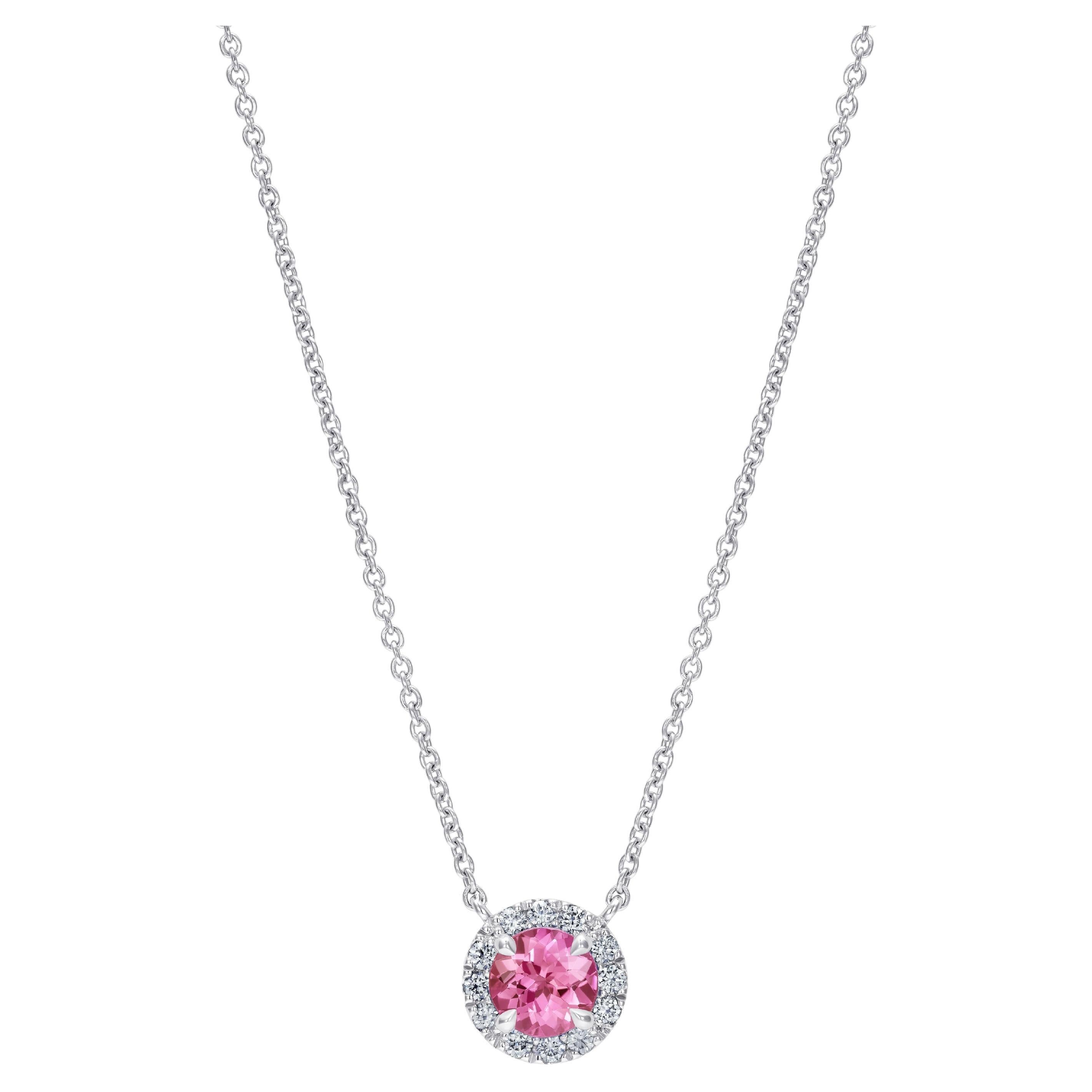Hirsh Regal Pink Sapphire and Diamond Pendant For Sale