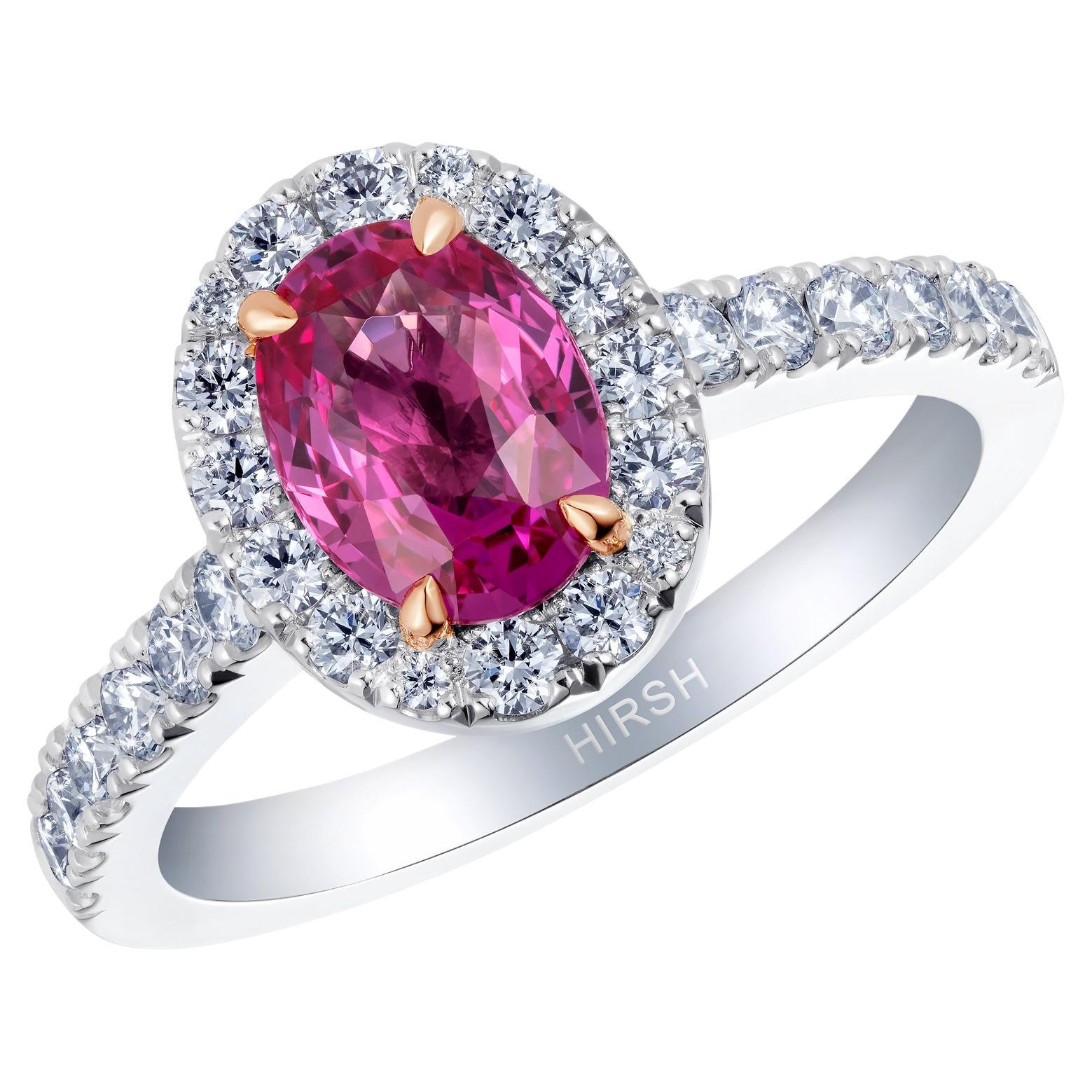 Hirsh Regal Pink Sapphire and Diamond Ring For Sale