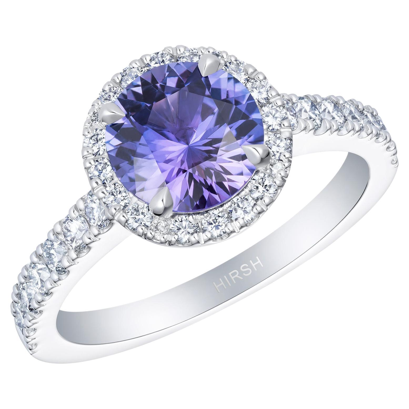 Hirsh Regal Purple Sapphire and Diamond Ring For Sale