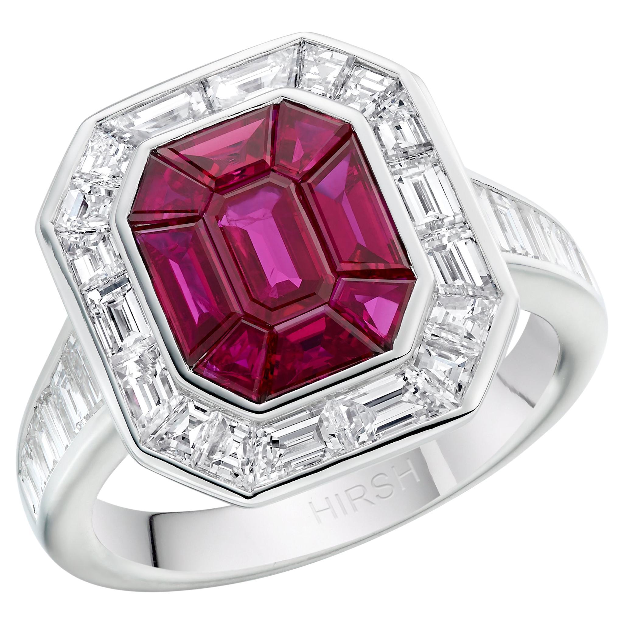 Hirsh Ruby and Diamond Gatsby Ring