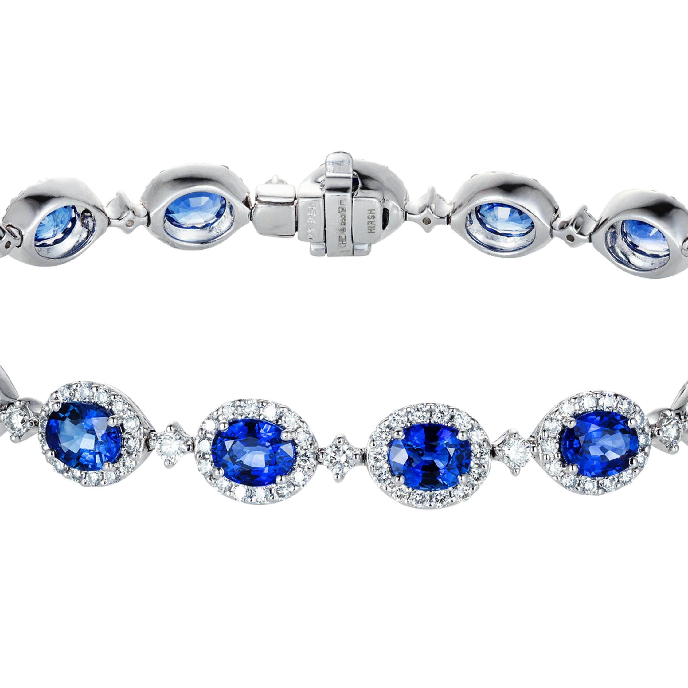 Contemporary Hirsh Sapphire and Diamond Regal Bracelet For Sale