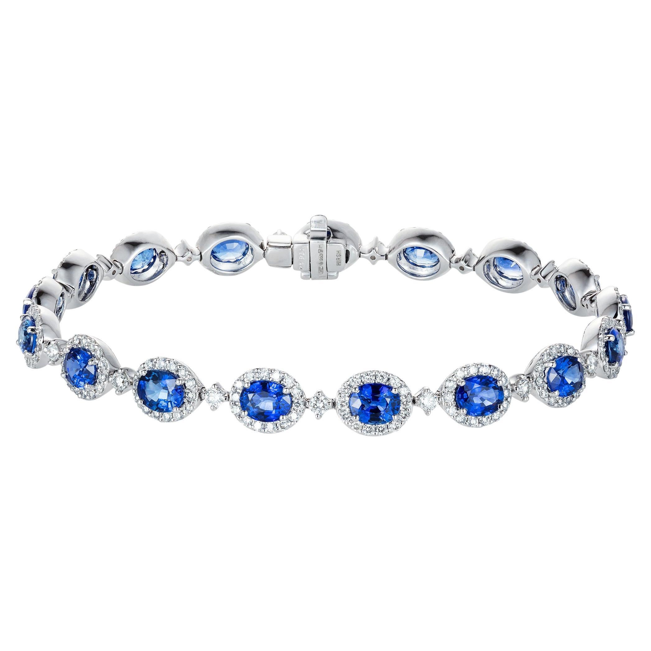 Hirsh Sapphire and Diamond Regal Bracelet For Sale