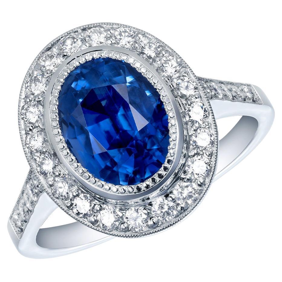 Hirsh Sapphire and Diamond Regal Ring For Sale