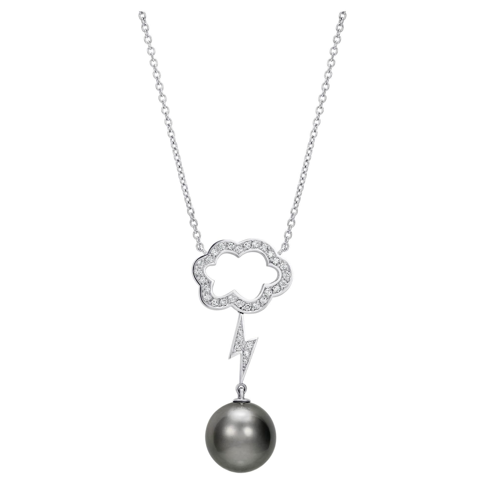 Hirsh Storm Cloud Pearl and Diamond Pendant For Sale