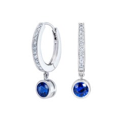 Hirsh Venus Sapphire and Diamond Hoop Earrings