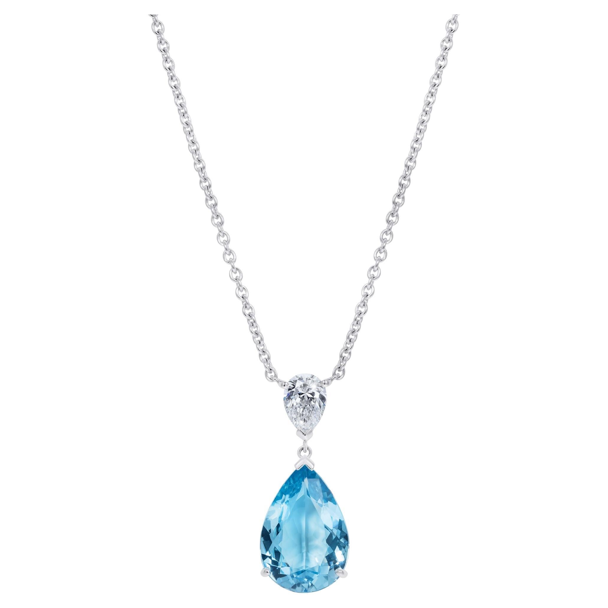 Hirsh Wallace Aquamarine and Diamond Pendant