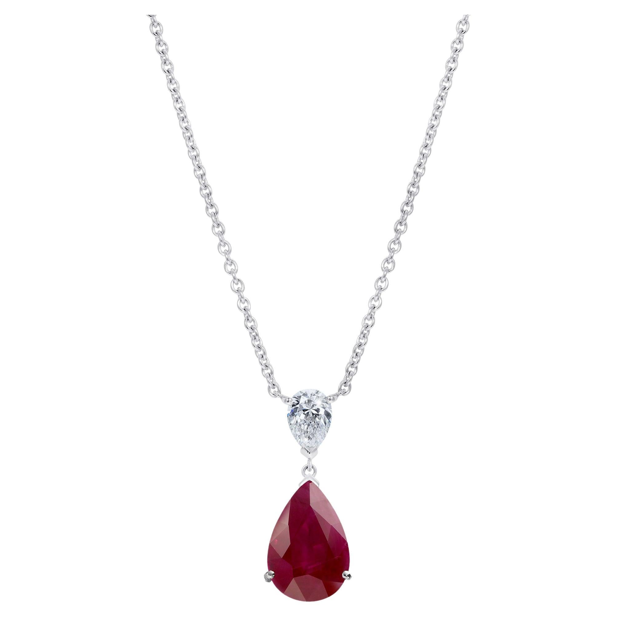 Hirsh Wallace Ruby and Diamond Pendant For Sale