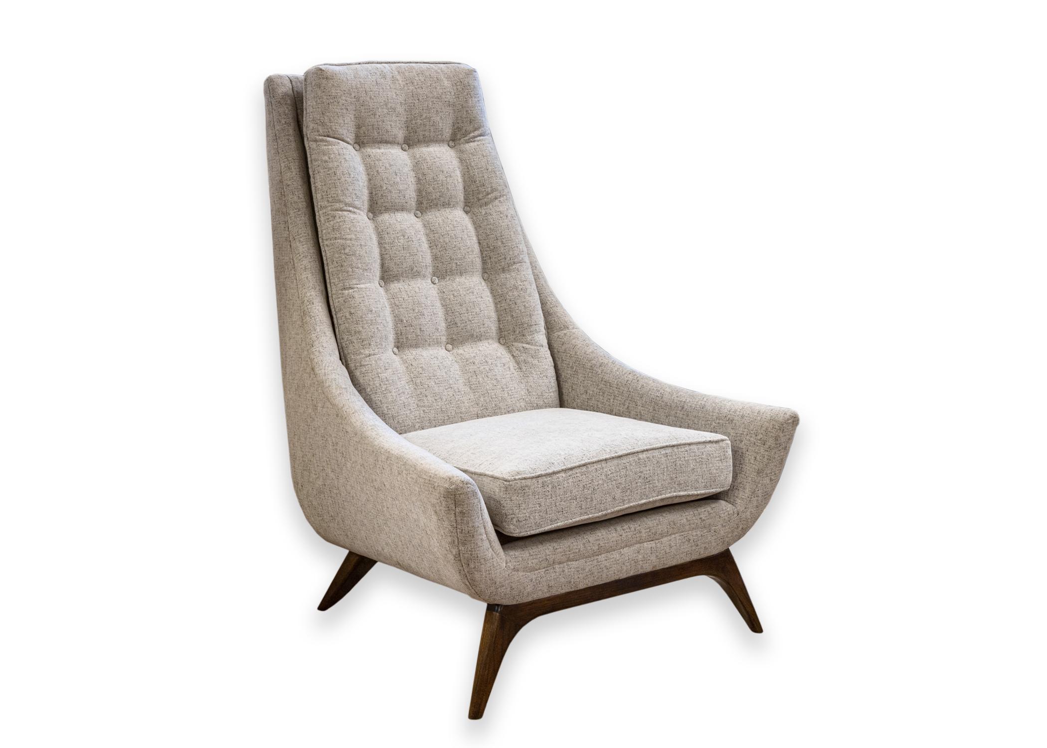 20ième siècle Paire de fauteuils d'appoint tapissés de style Adrian Pearsall en vente