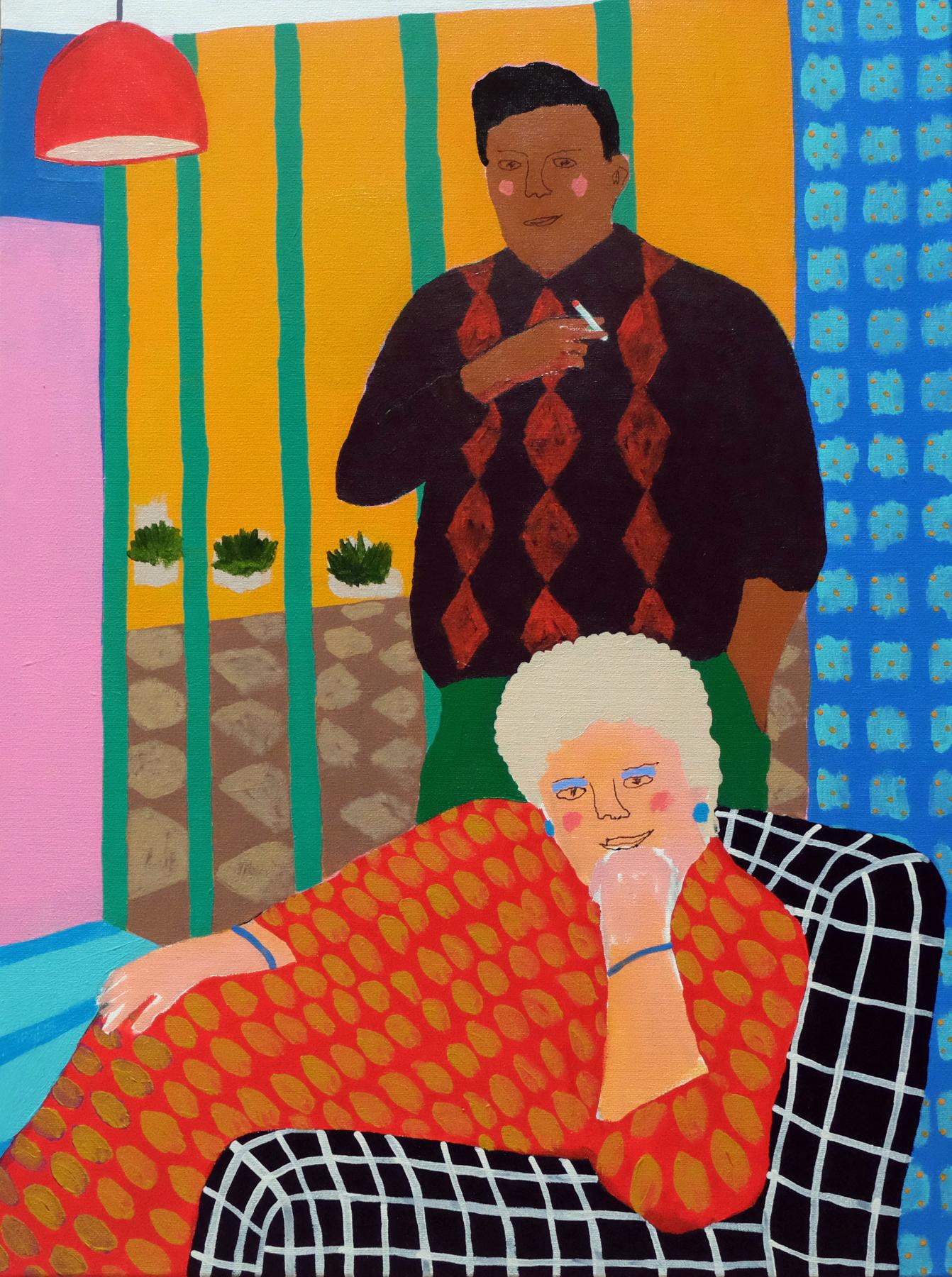 Modern 'His and Hers' Portrait Painting by Alan Fears Pop Art For Sale