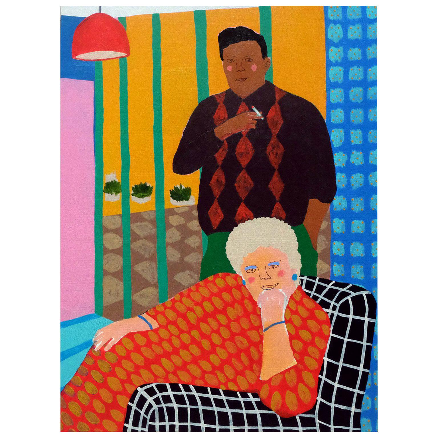 'His and Hers' Portrait Painting by Alan Fears Pop Art For Sale