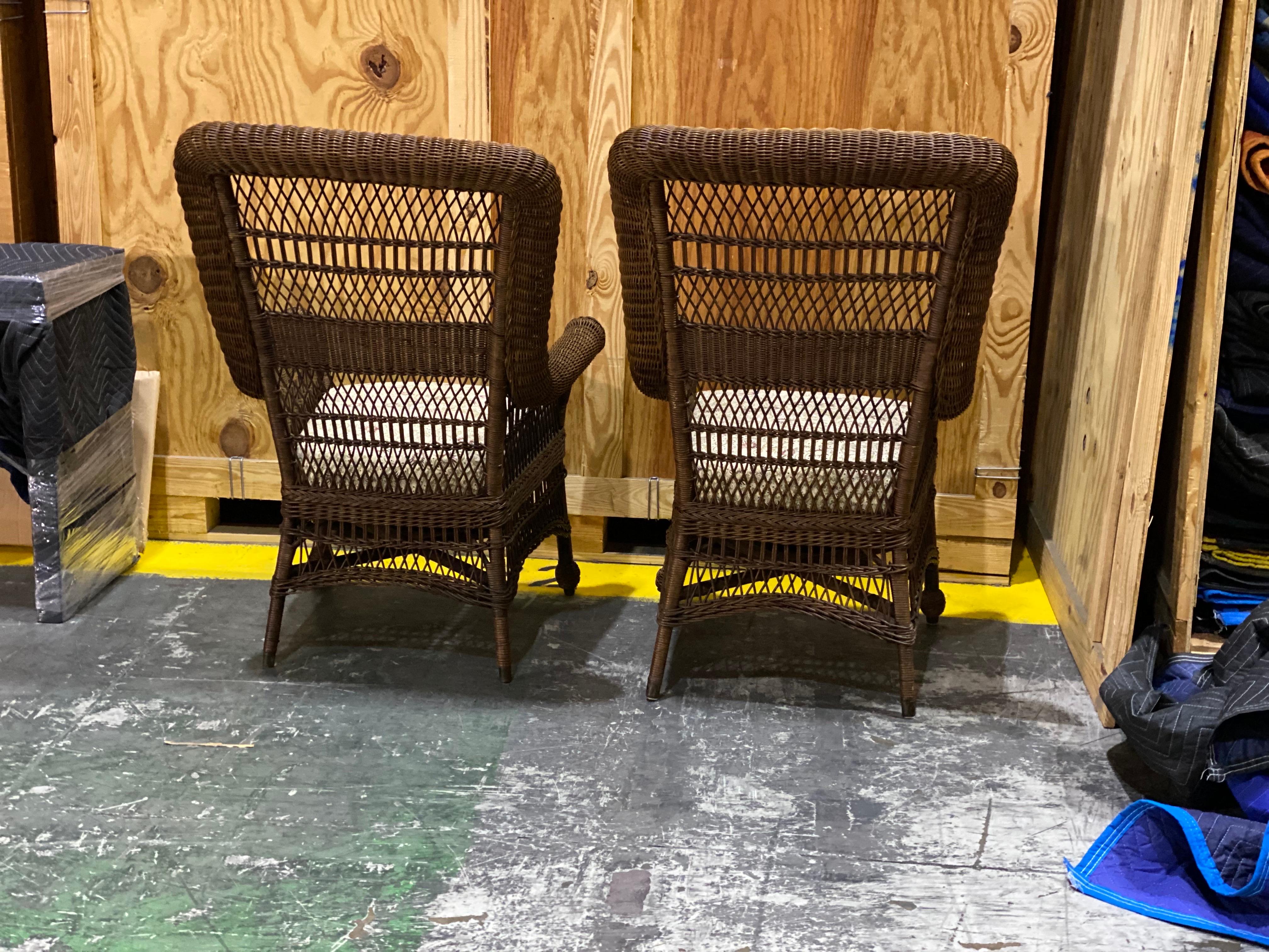 Ensemble de chaises longues en osier du début du 20e siècle, Heywood-Wakefield en vente 5
