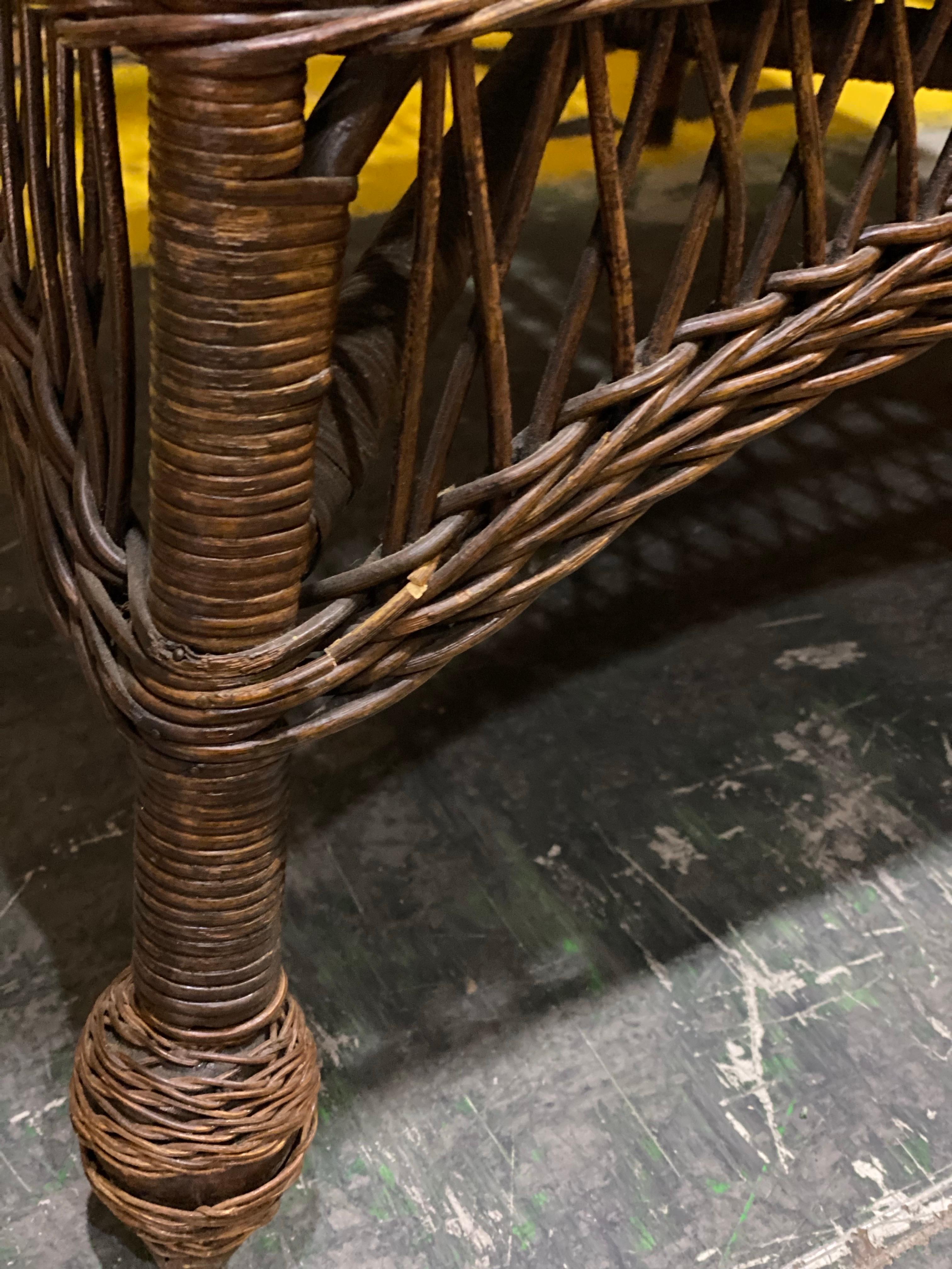 Ensemble de chaises longues en osier du début du 20e siècle, Heywood-Wakefield en vente 3