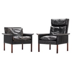 Set of Two '2' of Model 500 Rosewood Lounge Chairs by Hans Olsen for CS Møbler