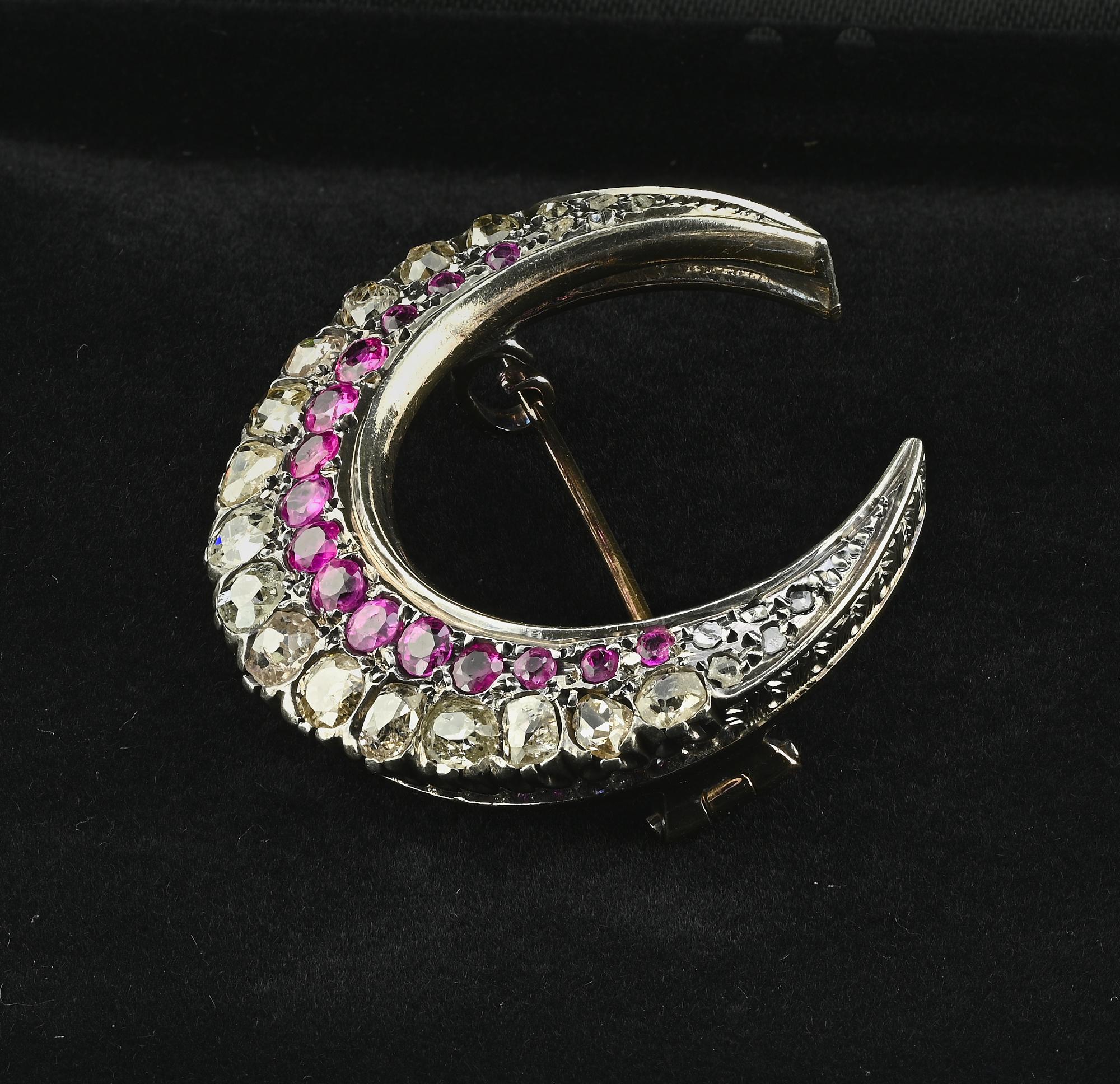 his beautiful antique Crescent Moon is 1870 ca Glorious Victorian workmanship ma For Sale 1