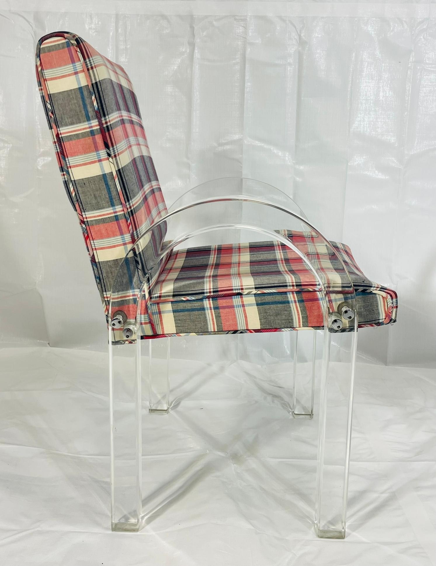 His & Hers Lucite Armchairs by Charles Hollis Jones, Signed & Dated 1972 For Sale 4