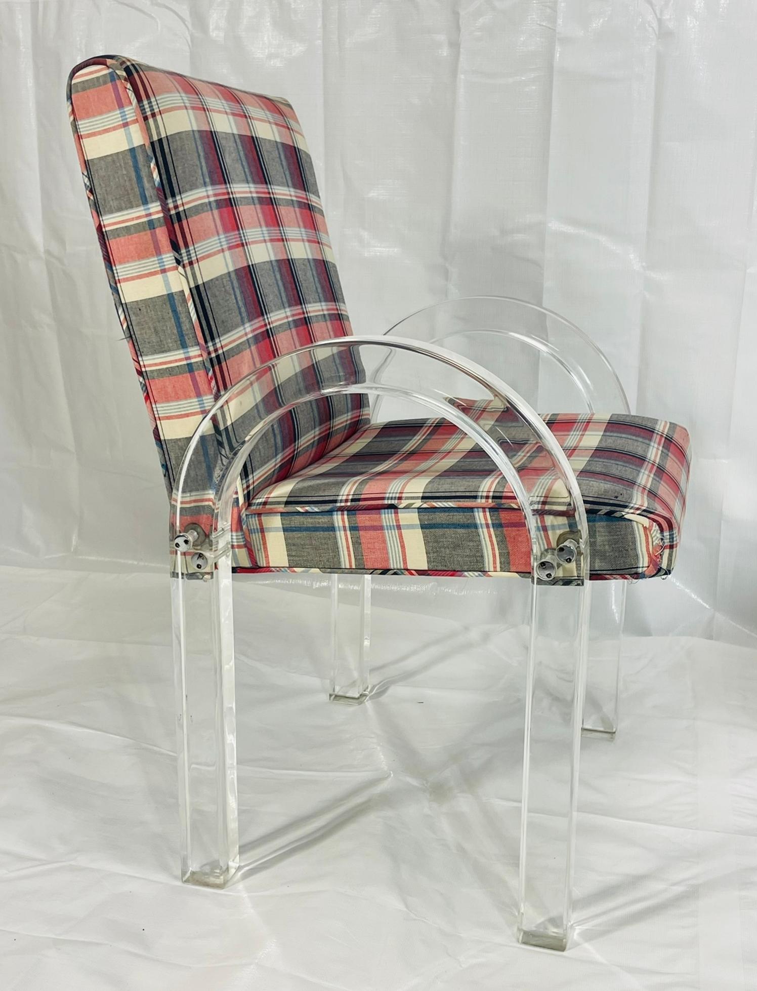 His & Hers Lucite Armchairs by Charles Hollis Jones, Signed & Dated 1972 For Sale 5