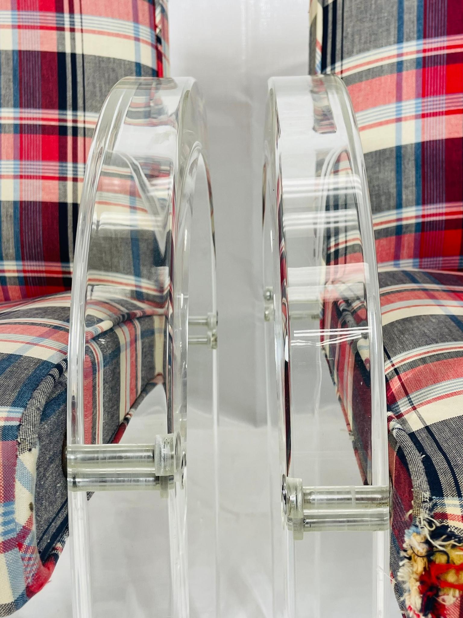 His & Hers Lucite Armchairs by Charles Hollis Jones, Signed & Dated 1972 For Sale 7