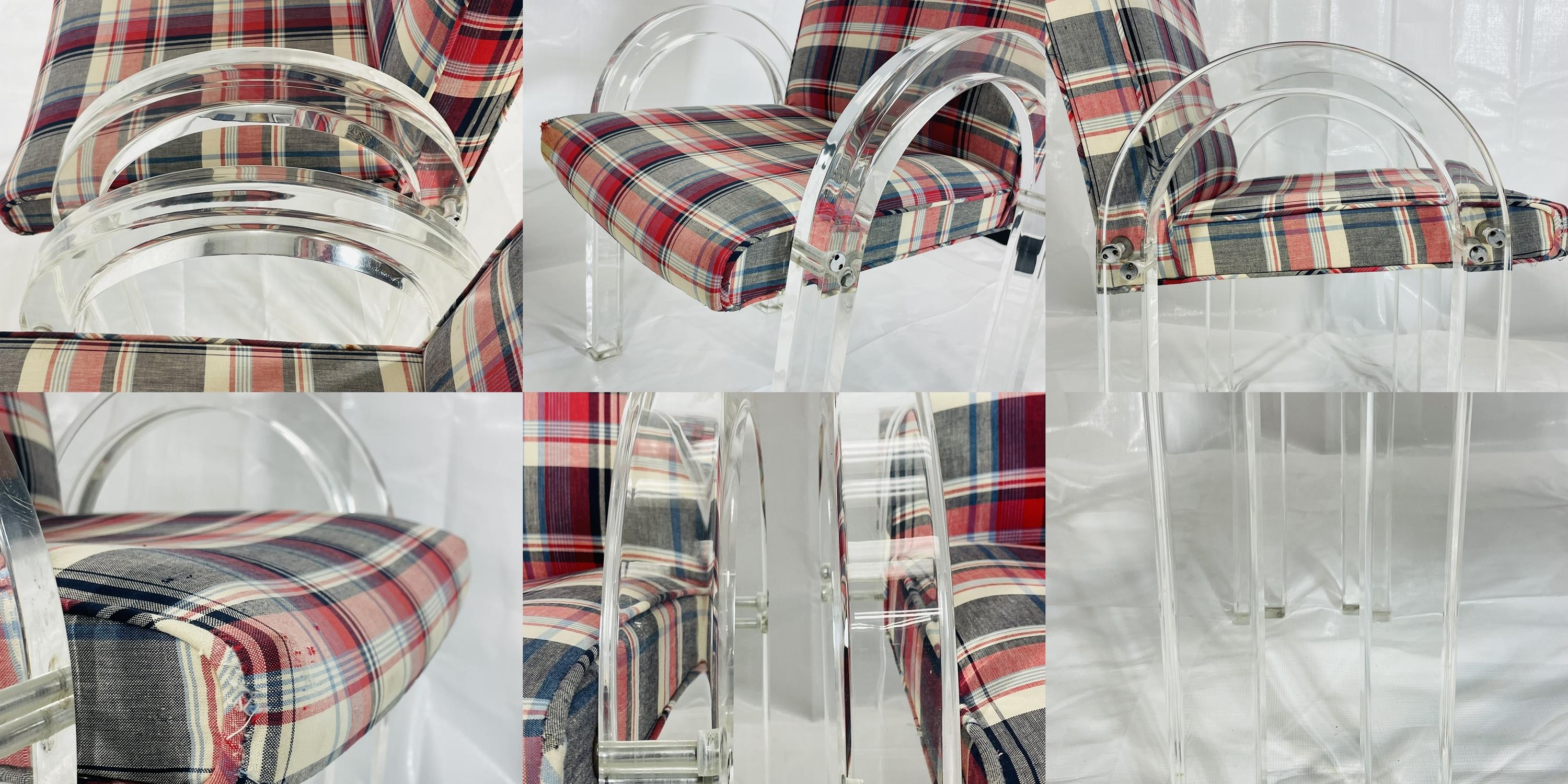 His & Hers Lucite Armchairs by Charles Hollis Jones, Signed & Dated 1972 For Sale 8