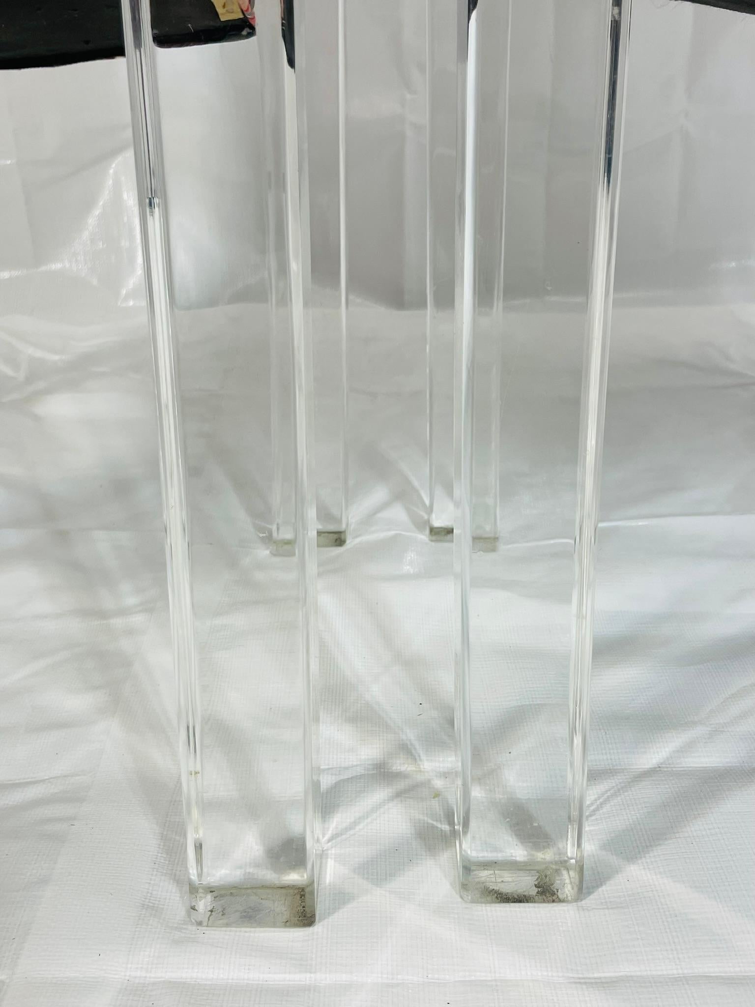 His & Hers Lucite Armchairs by Charles Hollis Jones, Signed & Dated 1972 For Sale 11