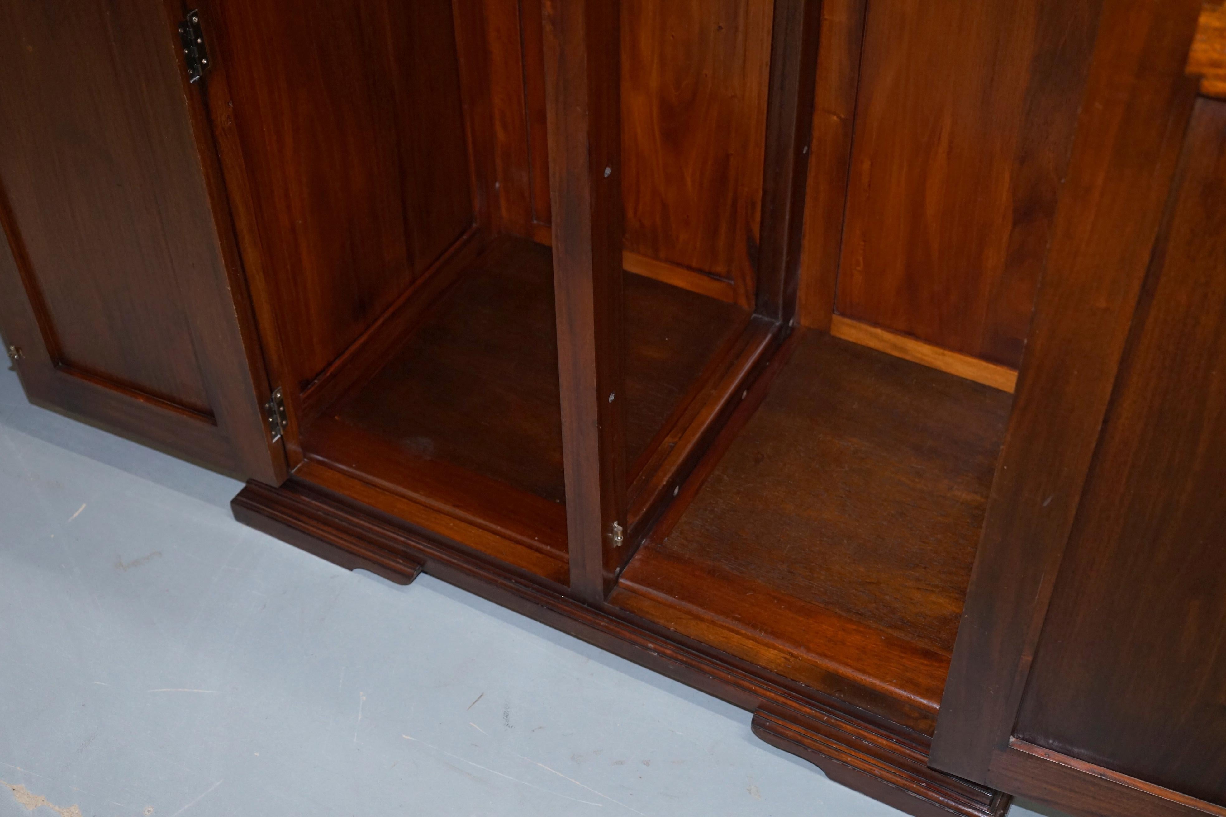 His & Hers Pair of Solid Panelled Mahogany Wardrobes with Large Hanging Space 4