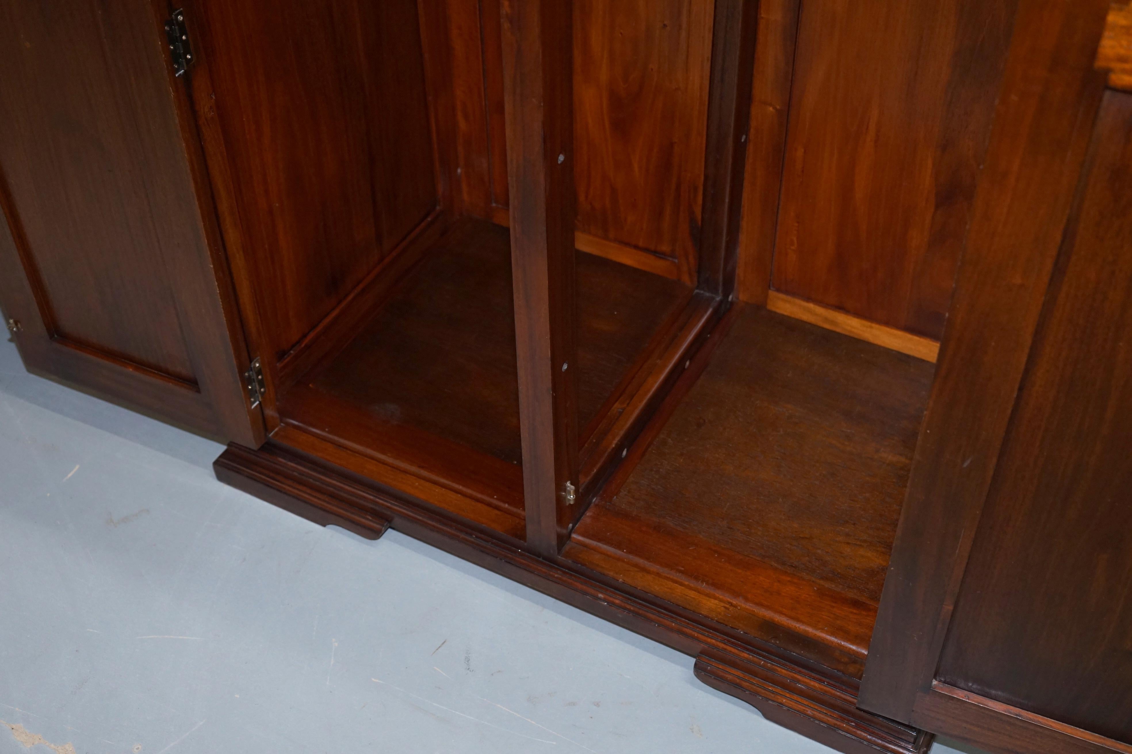 His & Hers Pair of Solid Panelled Mahogany Wardrobes with Large Hanging Space 3