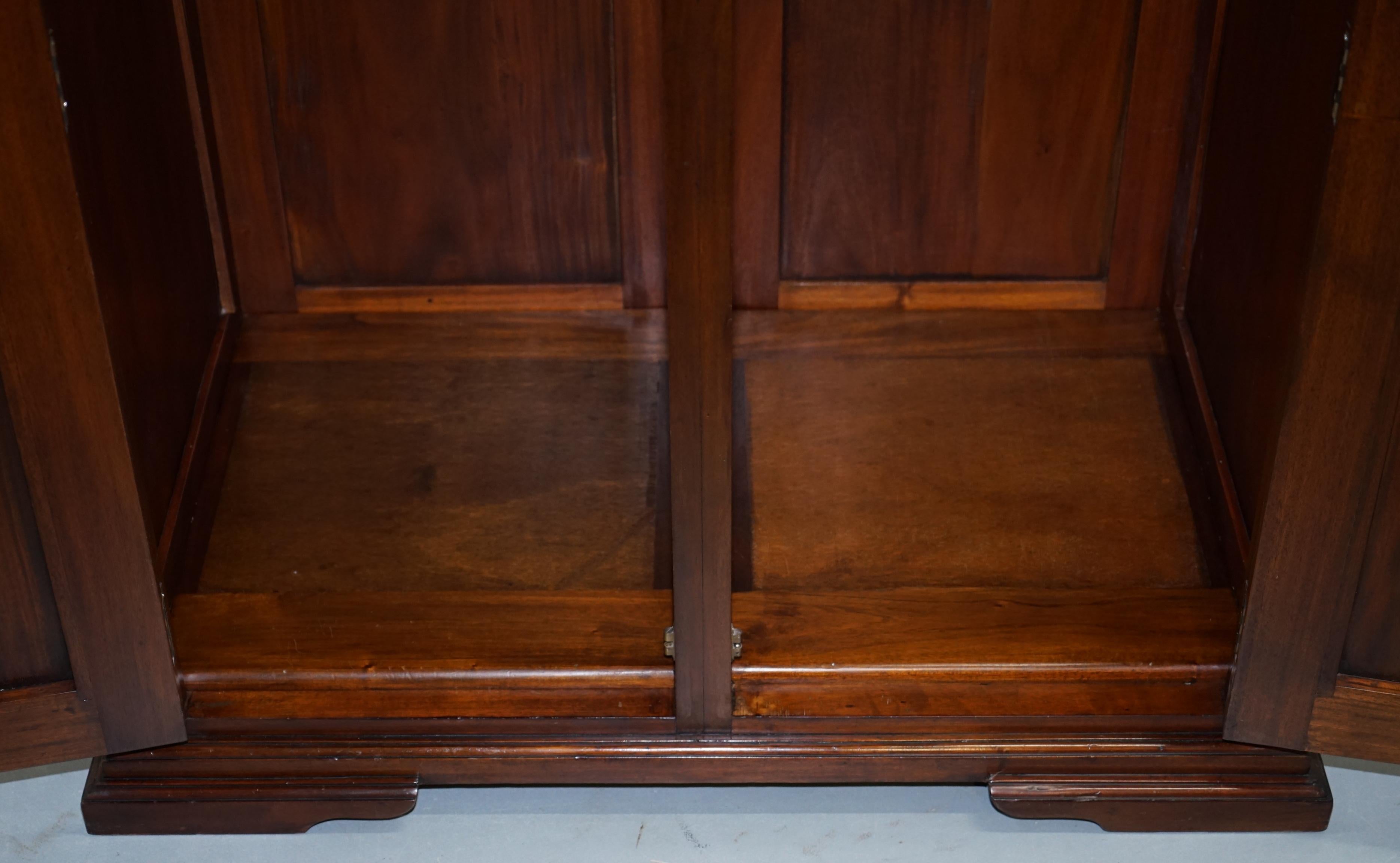 His & Hers Pair of Solid Panelled Mahogany Wardrobes with Large Hanging Space 11