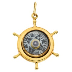 His Lordship Prod's Co. 14 Karat Yellow Gold Cristallo di Rocca Quarzo Orologio Charm