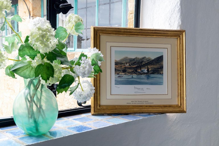 His Majesty King Charles III Greek Island, Fishing Boats Signed