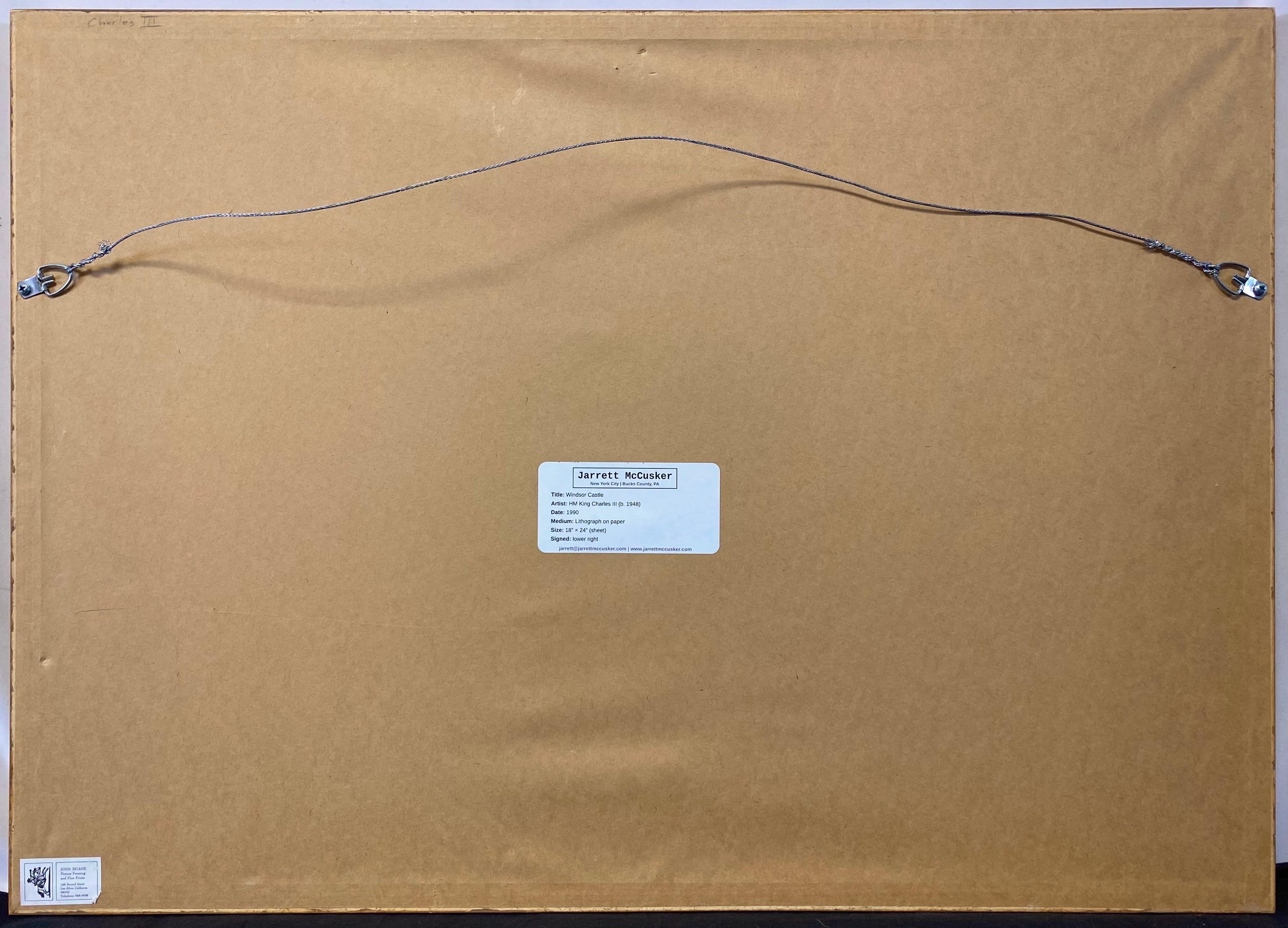 “Windsor Castle, 1990” HM King Charles III Signed Lithograph, Edition of 295 For Sale 3