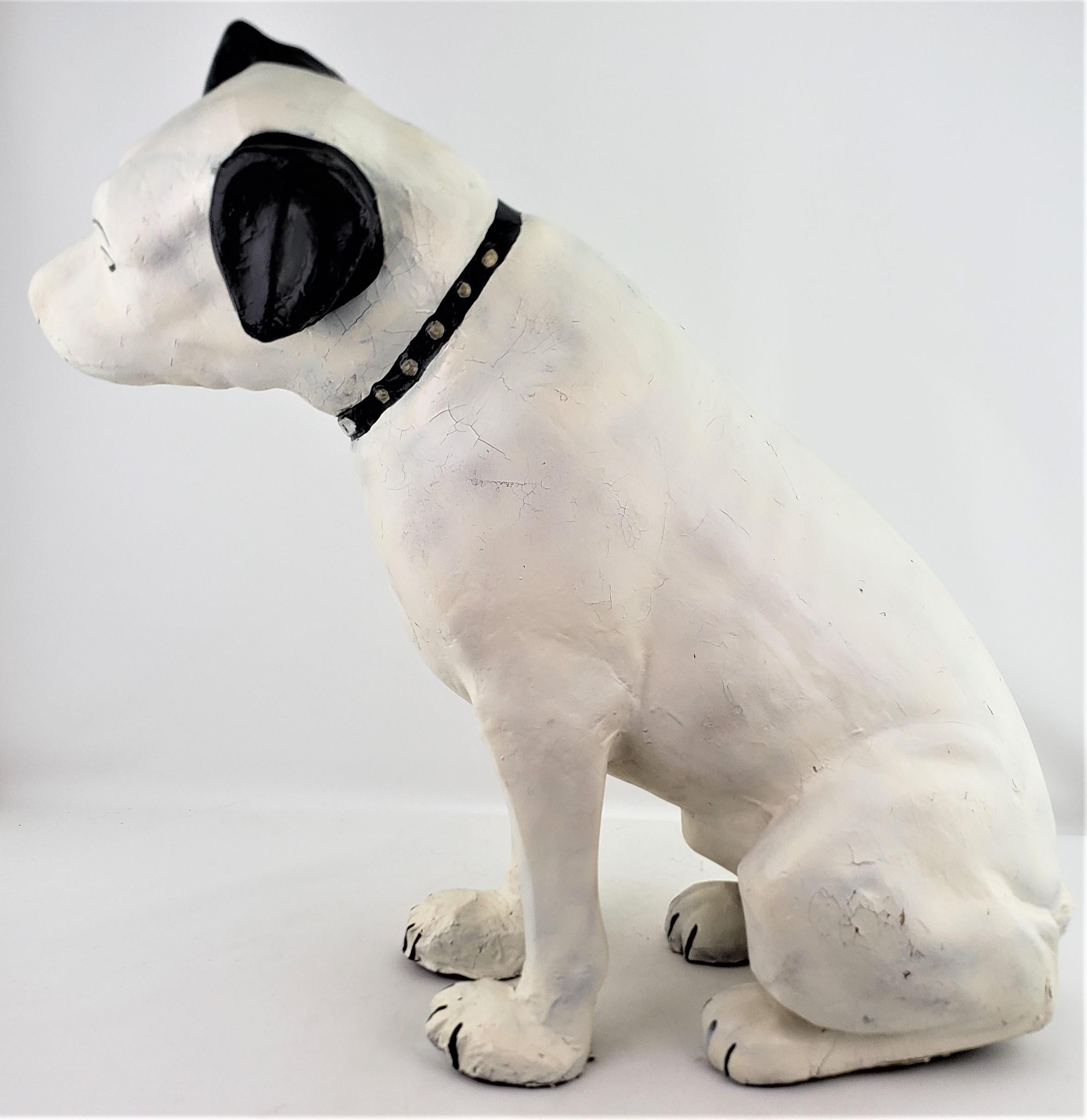 Art déco His Masters Voice - Grand chien en papier mâché « Nipper » publicitaire de la boutique RCA en vente