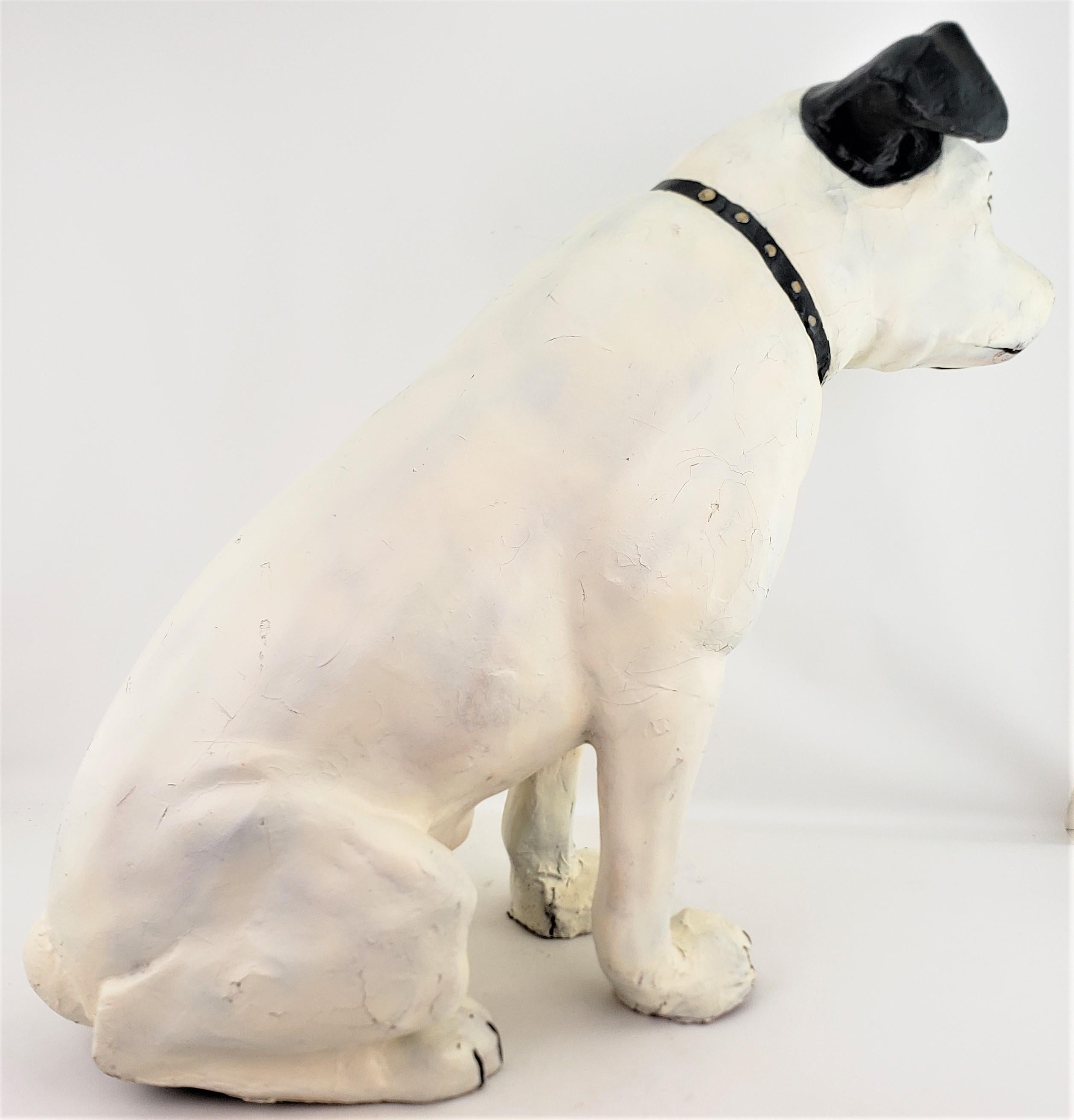 Moulé His Masters Voice - Grand chien en papier mâché « Nipper » publicitaire de la boutique RCA en vente