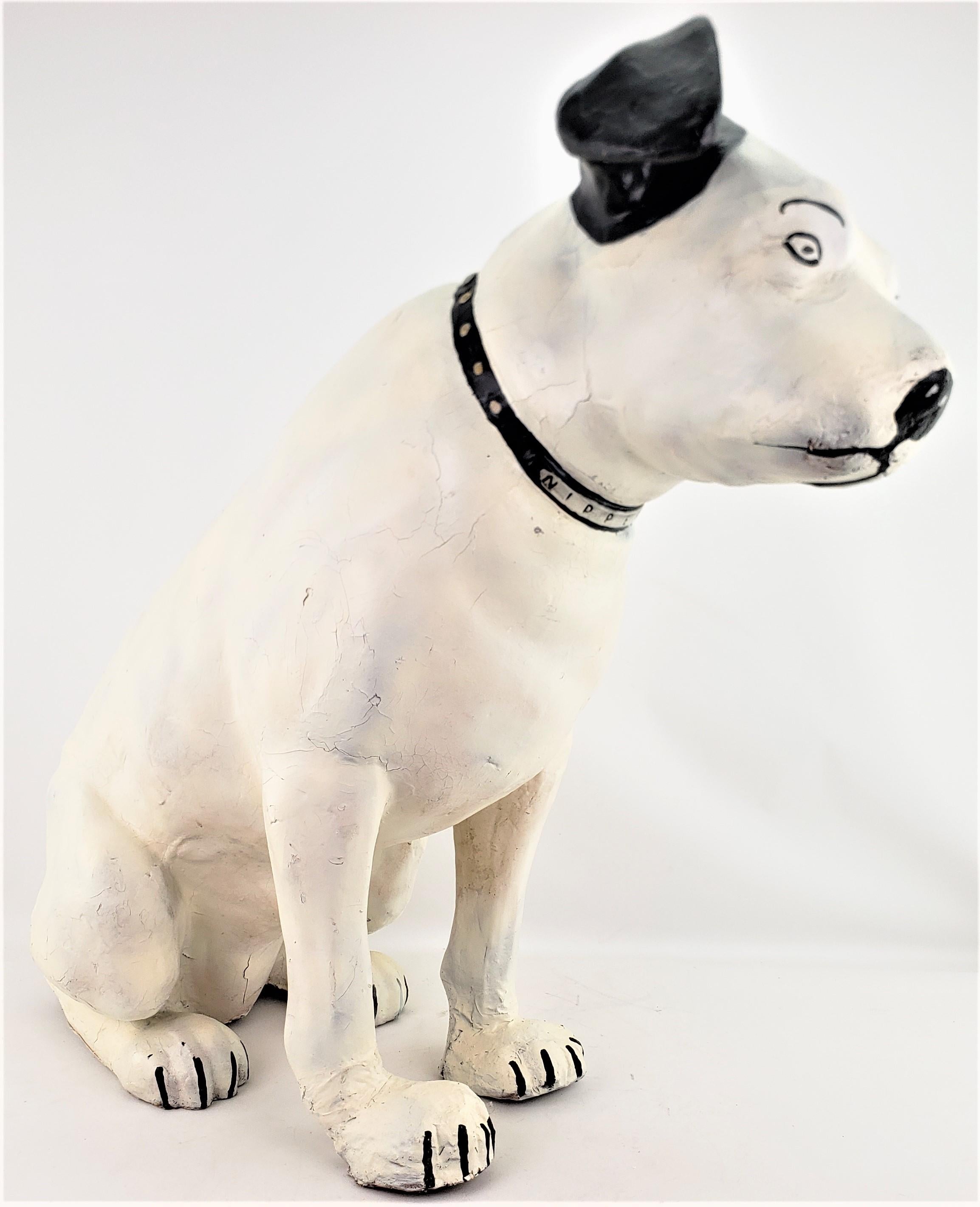 His Masters Voice Expositor publicitario grande de papel maché para tienda RCA Perro 'Nipper Estadounidense en venta