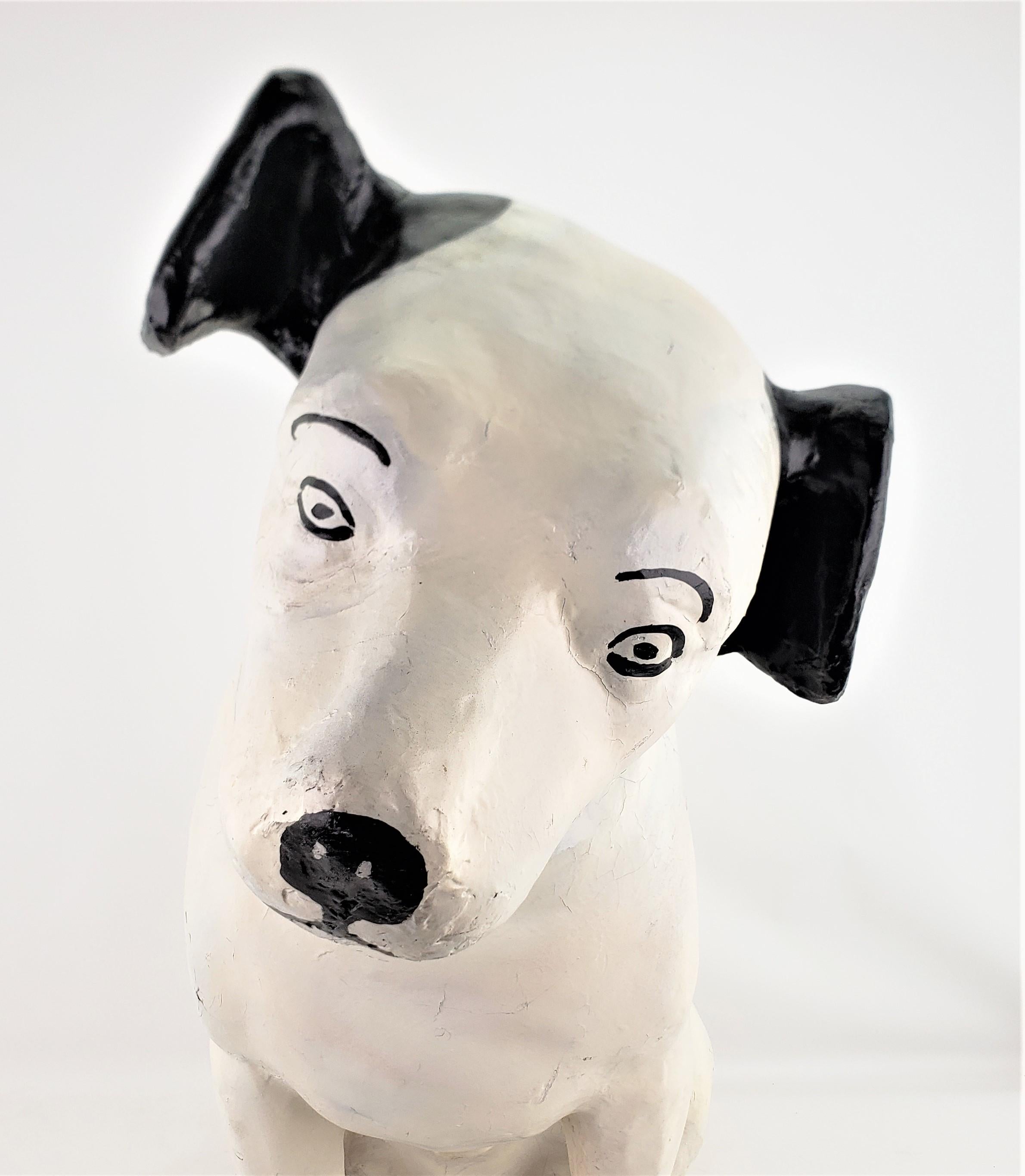 His Masters Voice Large Advertising Paper Mache RCA Store Display 'Nipper' Dog In Good Condition For Sale In Hamilton, Ontario