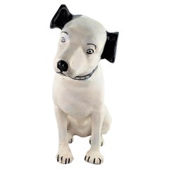 His Masters Voice, grande espositore pubblicitario in cartapesta per negozi RCA con il cane Nipper