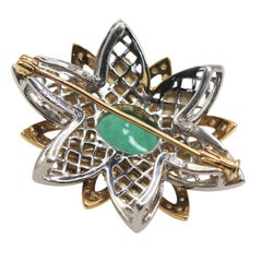 Hisako Matsui Platinum 18K Gold Emerald Sapphire Diamond Flower Ring