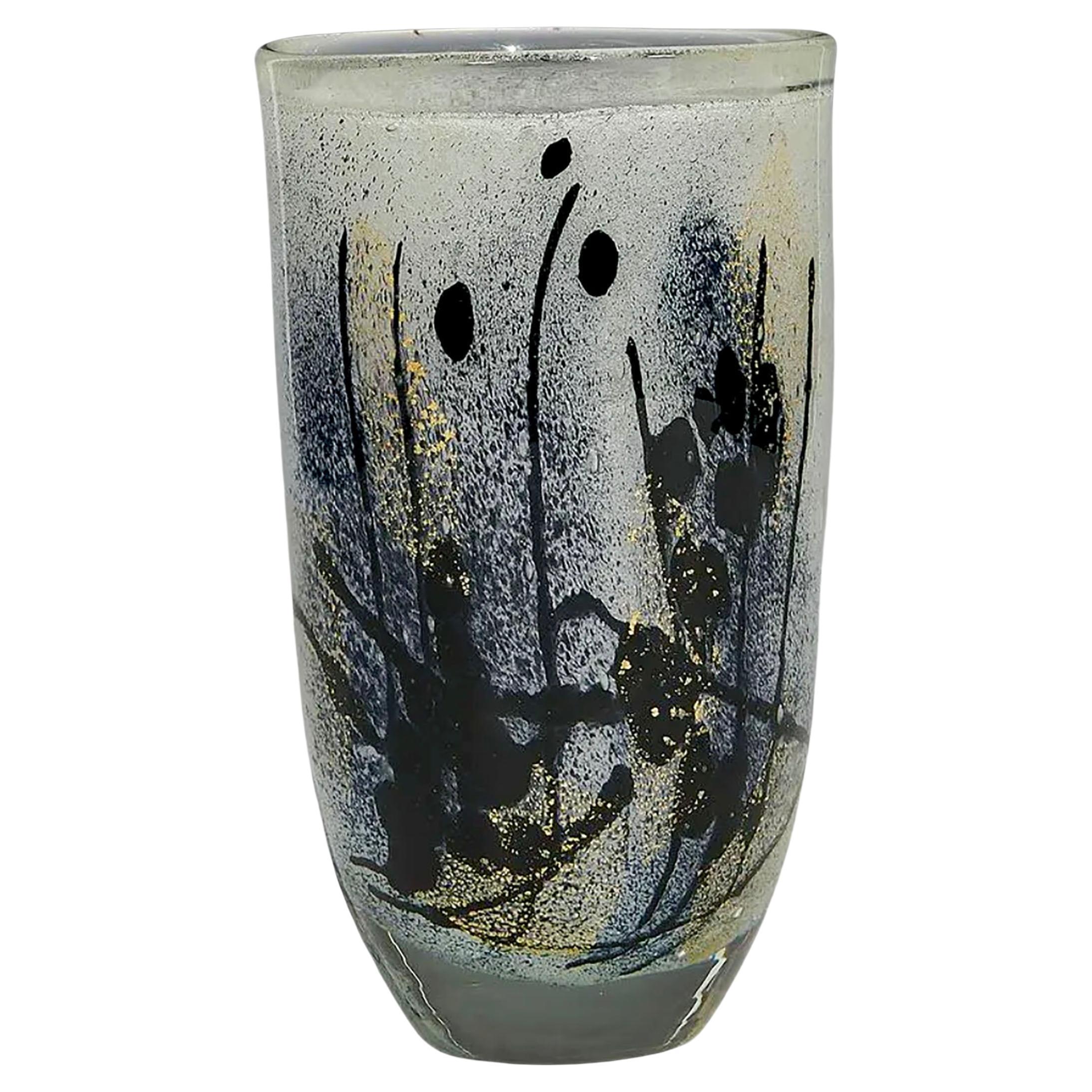 Hisatoshi Iwata Japanese Post Modernist Hand Blown Glass Vase