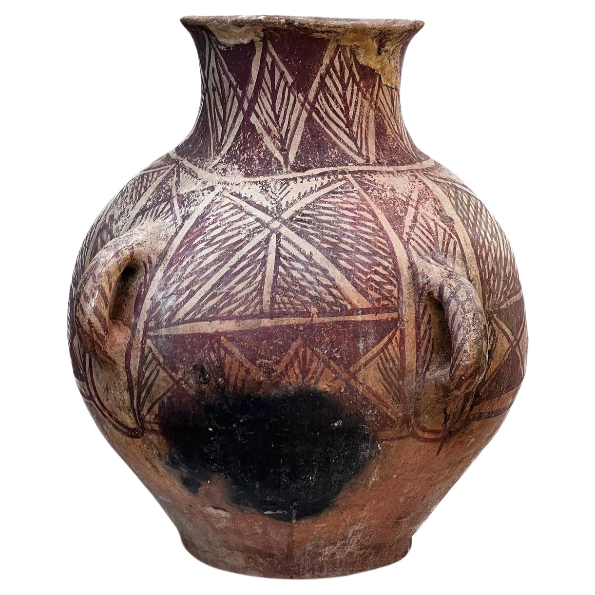 Hishey Jarrah–Style Zir Jar, 26”, Hand-Built Earthenware Vessel For Sale