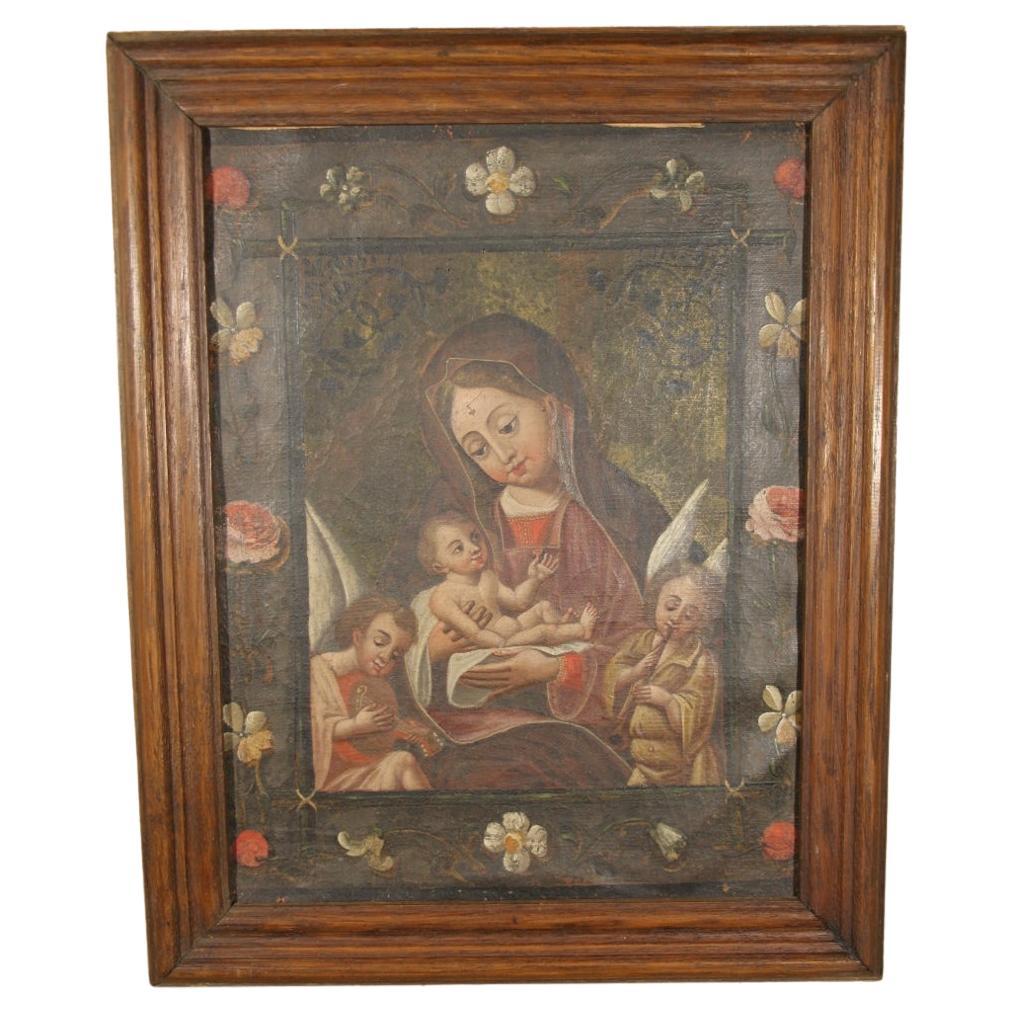 Hispanische Schule vom Ende des 18. Jahrhunderts Jungfrau und Kind im Angebot