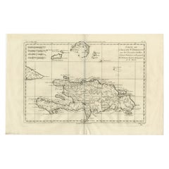 Hispaniola St Domingue – French & Spanish Antilles Map by Rigobert Bonne, c.1780