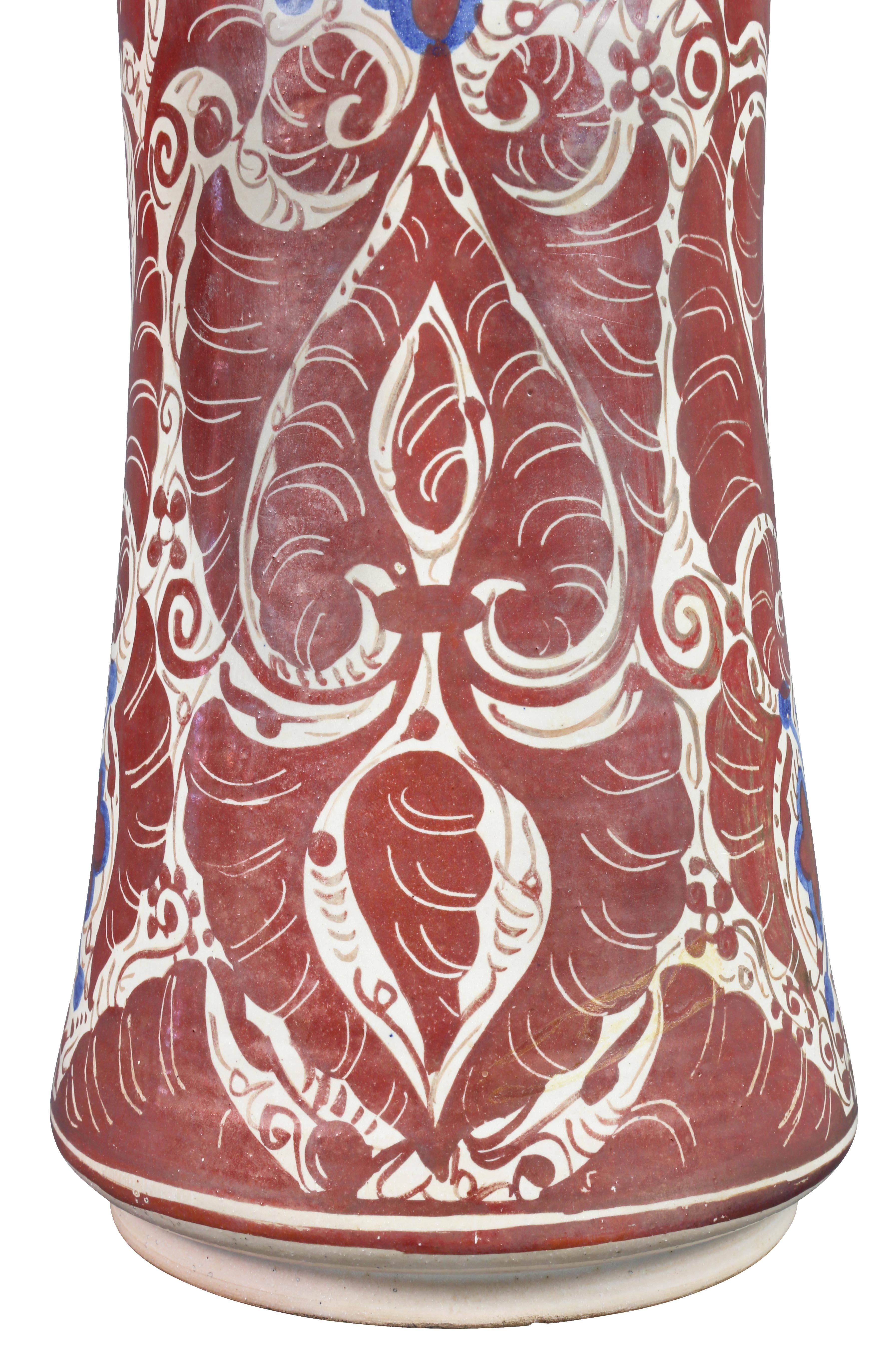 Fin du XIXe siècle Vase en poterie Hispano- Moresque en vente